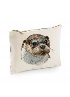 Canvas Pouch Tasche Harry Otter mit Brille Waschtasche Kulturbeutel Kosmetiktasche Basteltasche individuell bedruckt cl47