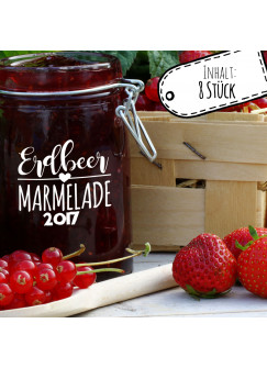 Aufkleber für Marmelade Etikett Marmeladenglas Erdbeer Konfitüre ek01