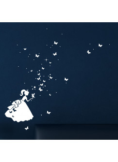 Cinderella Prinzessin mit Sternen und Schmetterlinge fluoreszierend M1381