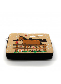 Hauptbild gefüllte Federtasche Pferd auf Weide Pferdekoppel filled pencil case horse on meadow paddock