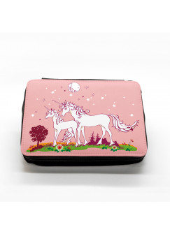 Hauptbild gefüllte Federtasche Einhörner auf Wiese Nachthimmel filled pencil case unicorns on meadow starlit sky