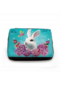 Gefüllte Federtasche Prinzessin mit Hase Kolibri Sommerlichter und Wunschnamen Filled pencil case princess with rabbit bunny hummingbird summer lights and custom name fm050