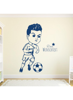 Wandtattoo Fussball Fussballspieler Ronaldo mit Wunschtext M1963