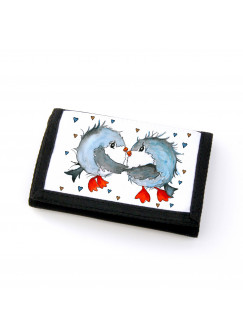 Portemonnaie Geldbörse Brieftasche Vögel Vögelchen verliebt gf32 Wallet purse billfold birds birdcouple in love gf32