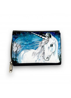 Hauptbild Portemonnaie Geldbörse Einhorn im Zauberwald mit Sternenhimmel wallet purse unicorn in magic forest with starlit sky gk063