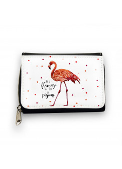 Geldbörse Flamingo mit Punkten und Spruch be a flamingo in a flock of pigeons Wallet flamingo with dots and quote be a flamingo in flock of pigeons gk081