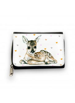 Geldbörse süßes Reh Rehkitz mit Herzen gk067 Wallet sweet deer fawn with hearts gk067