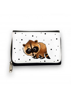 Geldbörse Brieftasche Portemonnaie Waschbär mit Punkten wallet purse billford raccoon with dots gk080