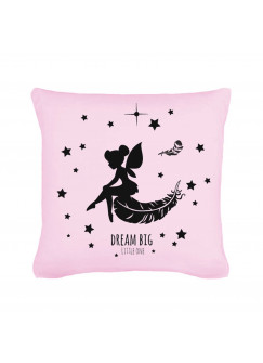 Kissen mit Elfe Fee Federn Sternen und Spruch "dream big - little one" inklusive Füllung Pillow with elf fairy feathers stars and saying "dream big - little one" including filling k09