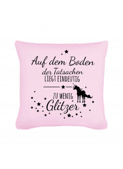 Kissen mit Einhorn Spruch Sternen & Glitzer Pillow with Unicorn Quote Stars & Glitter 