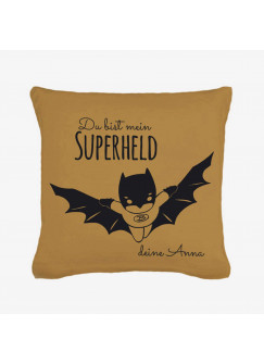 Kissen mit Superheld und Spruch du bist mein Superheld inklusive Füllung Pillow with superhero and saying "you are my superhero" including filling