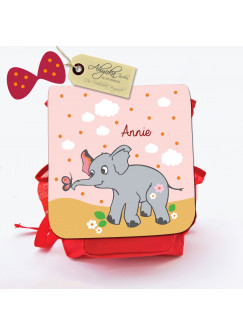 Kinderrucksack Baby Elefant mit Schmetterling und Wunschnamen kgn008