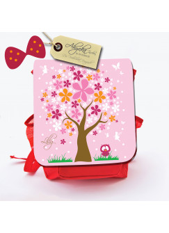 Hauptbild Rucksack Kinderrucksack Kindergartentasche Kindertasche Tasche Elfenbaum mit Eule und Wunschnamen kids backpack kindergarden bag child bag elves tree with owl and desired name kgn011