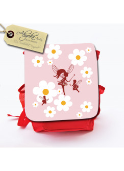 Hauptbild Rucksack Kinderrucksack Kindergartentasche Kindertasche Tasche Feen Elfen mit Gänseblümchen und Wunschnamen kids backpack kindergarden bag child bag elves fairies with daisies and desired name kgn020