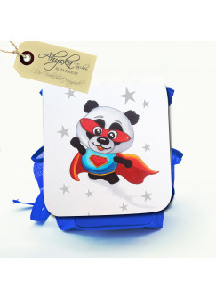 Kinderrucksack Superpanda mit Sternen und Wunschnamen kgn023