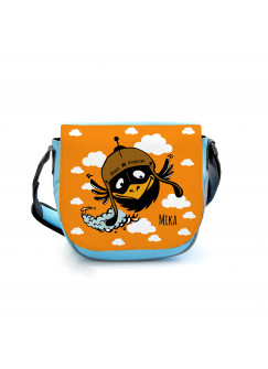 Kindergartentasche Kindertasche Tasche Vogel Rabe mit Wolken und Wunschnamen Kindergarten bag children bag bird raven with clouds and desired name kgt08