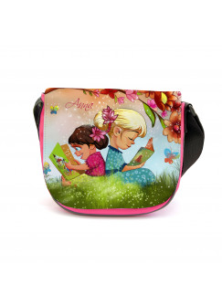 Kindergartentasche Kindertasche Tasche Kinder auf Wiese unter Baum mit Blumen Blüten Schmetterlingen und Wunschnamen kindergarten Bag children bag bag children on meadow under tree with flowers blossoms butterflies and desirable name kgt10