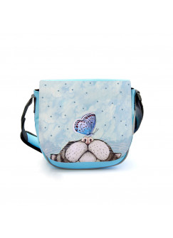 Kindergartentasche Katze mit Schmetterling blau Kindertasche Wunschname kgt45