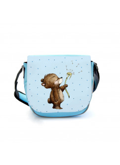 Kindergartentasche Bär Bärchen mit Pusteblume blau Kindertasche Wunschname kgt46