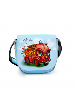 Kindergartentasche Kindertasche Umhängetasche Schultertasche Tasche mit Feuerwehr Feuerwehrauto im Einsatz und Wunschnamen Kindergarten bag children bag shoulder bag fire service fire truck in action with custom name kgt21