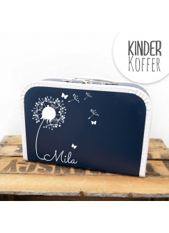 Kinderkoffer Koffer Pusteblume mit Schmetterlingen marineblau children suitcase dandelion with butterflies navy blue kos5a