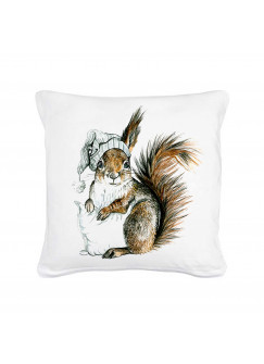 Kissen Eichhörnchen Winterschlaf mit Kissen und Schlafmütze inklusive Füllung ks05