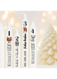 Kerzensticker Kerzentattoos Tattoofolie Weihnachten Winter Tiere Waldtiere für Kerzen oder Keramik A4 Bogen DIY Stickerbogen kst102
