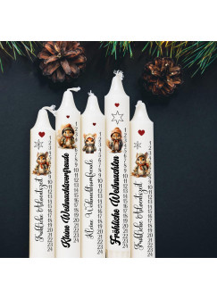 Kerzensticker Kerzentattoos Tattoofolie Weihnachten Adventskerze Adventszahlen mit Eichhörnchen für Kerzen oder Keramik A4 Bogen DIY Stickerbogen kst111
