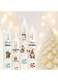 Kerzensticker Kerzentattoos Tattoofolie Weihnachten Christmas für Kerzen oder Keramik A4 Bogen DIY Stickerbogen für bis zu 40 Kerzen kst17
