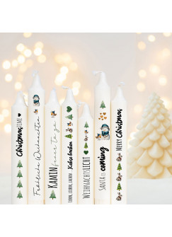 Kerzensticker Kerzentattoos Tattoofolie Weihnachten Christmas Advent Adventskerzen für Kerzen oder Keramik A4 Bogen DIY Stickerbogen für bis zu 40 Kerzen kst21