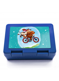 Lunchbox Brotdose best friends fliegende Hunde mit Sterne Punkte und Wunschnamen LB010