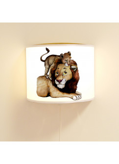 Wandlampe Kinderlampe mit süßen Löwe & Jungtier Lampe Motivlampe Leselampe Kinderzimmer ls114