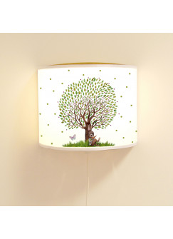 Wandlampe Kinderlampe mit süßen Hasen Häschen unterm großen Baum Lampe Motivlampe Leselampe Kinderzimmer ls130