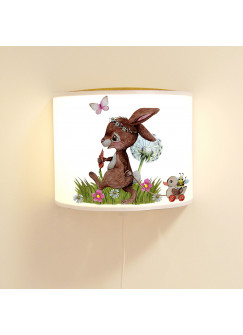 Wandlampe Kinderlampe mit süßen Hase Häschen hinterherzieh Tier Pusteblume Lampe Motivlampe Leselampe Kinderzimmer ls132