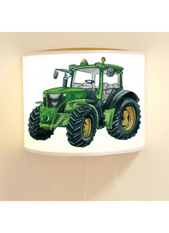 Wandlampe Kinderlampe mit grünen Traktor Tecker Fahrzeug Jungs Lampe Motivlampe Leselampe Kinderzimmer ls143
