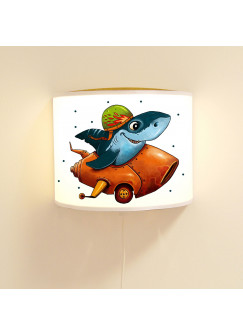 Kinderlampe Wandlampe Hai im Auto Lampe Haifischlampe mit Punkte ls87