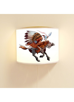 Kinderlampe Wandlampe Indianer auf Pferd Lampe Motivlampe Jungs ls91