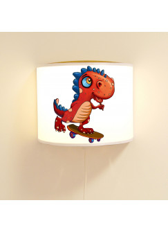 Kinderlampe Wandlampe Dino auf Skateboard Lampe Dinosaurier Motivlampe Dinolampe Jungs ls96