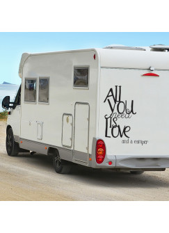 Autoaufkleber Wohnmobilaufkleber All you need is a love and a camper M1136