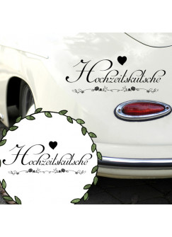 Autoaufkleber Autotattoo Hochzeit Spruch Motto Hochzeitskutsche Hochzeitstag M2146