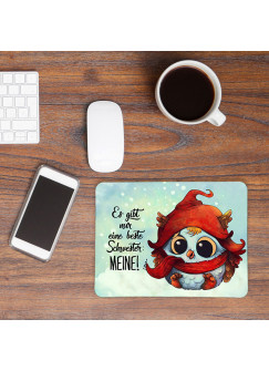 Mousepad Kinder Eule Eulchen mit Spruch ...die beste Schwester: MEINE!" Mouse Pad Mausunterlage mp32"