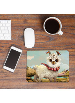 Mousepad mit Lama Alpaka Mausunterlage Kinder bedruckt für den Schreibtisch mouse pads Tier mp38