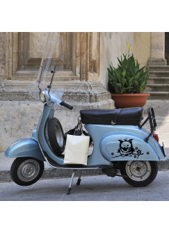 Moped Aufkleber Eule auf Ast mit Blumen M685