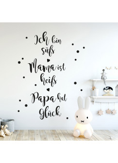 Wandtattoo mit Spruch Familie Mama Papa Baby Kind Wanddeko Wandgestaltung M2238