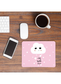 Mauspad Mousepad Mausunterlage kleine Wolke mit Herzen und Spruch a little smile for you mp08