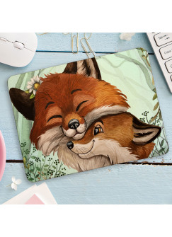 Mousepad mouse pad Mauspad Fuchs Füchschen Fuchmama Mama mit Kind Mausunterlage bedruckt mouse pads mp103