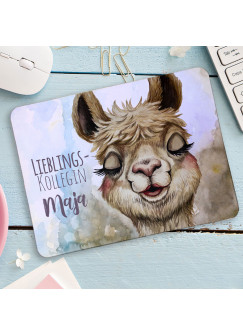 Mousepad mouse pad Mauspad Lama Alpaka Spruch Lieblingskollegin Wunschname Mausunterlage bedruckt mouse pads mp107