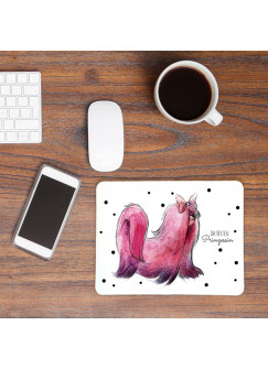 Mauspad Mousepad Mausunterlage rosa Hund mit Spruch Sprichwort im Herzen Prinzessin mp14