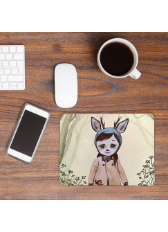 Mousepad mouse pad Mauspad Reh Rehkitz Rehmädchen im Wald Mausunterlage bedruckt für den Schreibtisch mouse pads Tier mp49