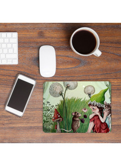 Mousepad mouse pad Mauspad Elfe Fee mit Maus Pilz Pusteblume Mausunterlage bedruckt für den Schreibtisch mouse pads Tier mp52